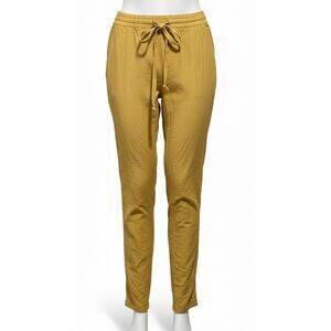 J Jill Pants Size Small Petite Mustard Yellow Linen Blend Cropped Minimalist